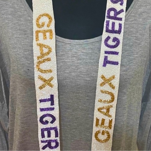 Accessories Last One Lsu Geaux Tigers Beaded Purse Strap Game Days